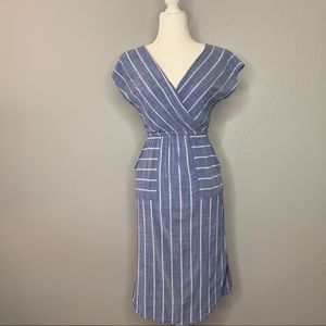 V-Neck Sheath Dress w/ front pockets